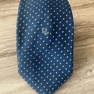 Dior Navy and White Dotted Men's Tie
